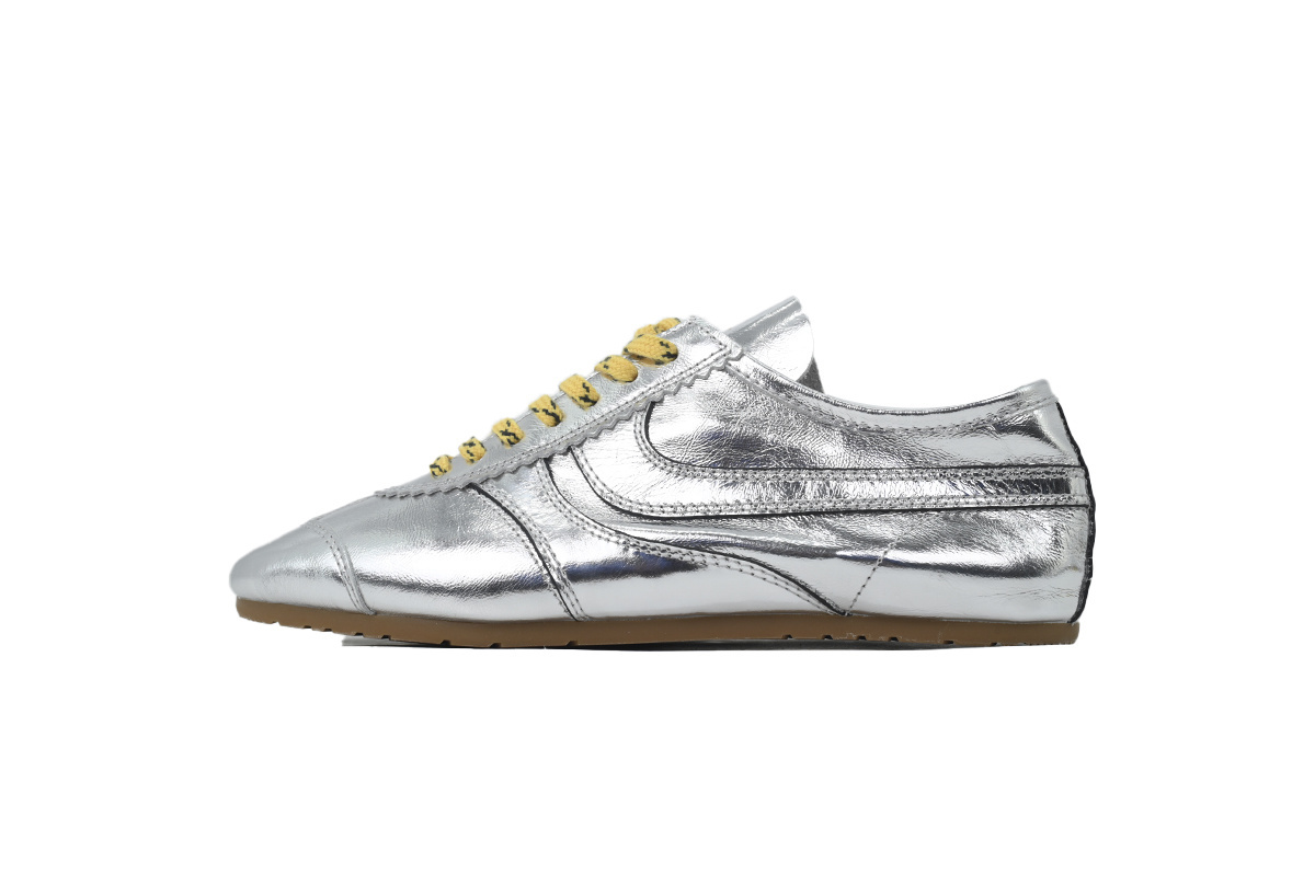 PK God Batch Dries Van Noten Suede Sneakers Liquid Silver