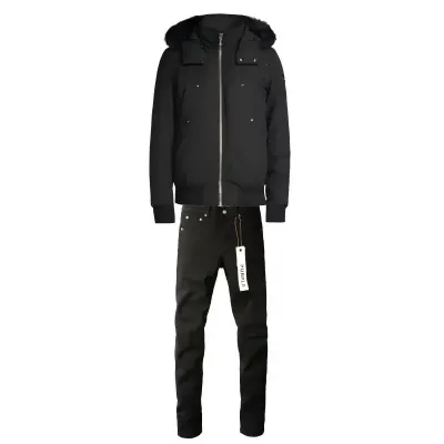 Moose Knuckles ORIGINAL 3Q FUR Black/Black + Purple Brand Fashion Men Jeans 4 01