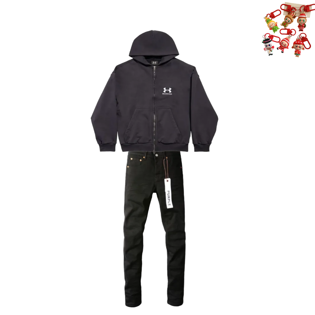 Balenciaga x Under Armour Zip Up Hoodie 'Black/White' + Ksubi Jeans YZ 3004