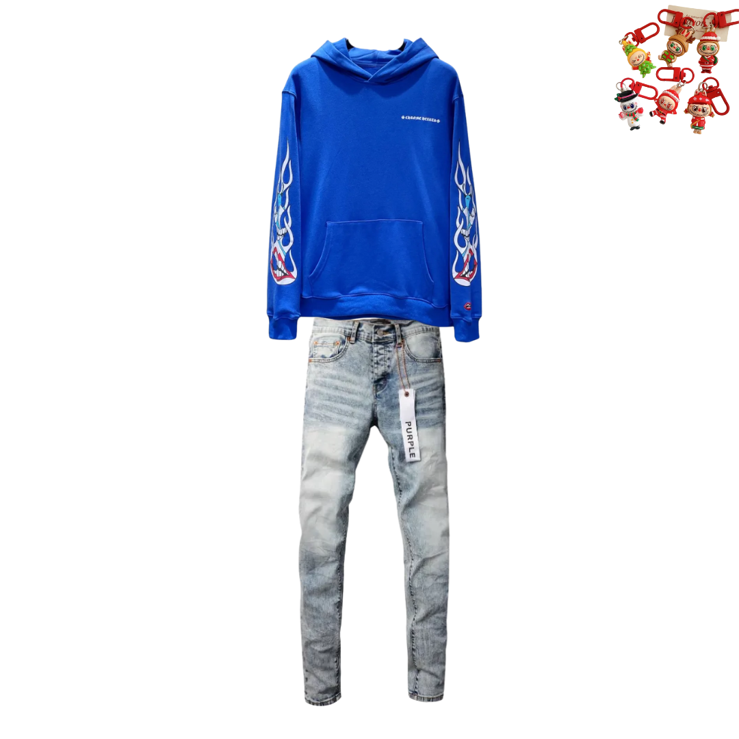 CHROME HEARTS Hoodie 8136 + Purple Brand Fashion Jeans YZ072447