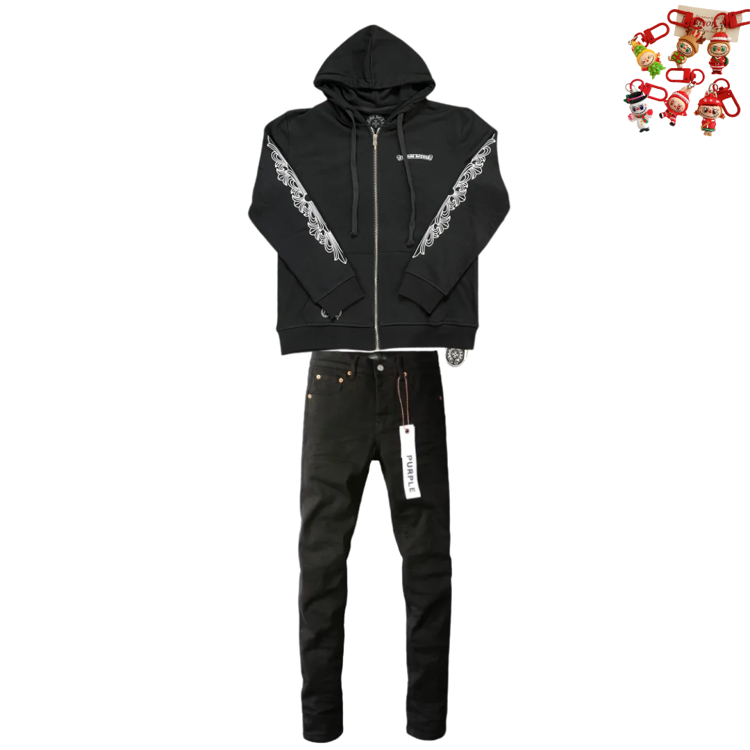CHROME HEARTS Hoodie K5016 + Ksubi Jeans YZ 3004