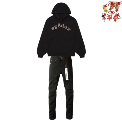 Sp5der VVS Hoodie Black YZ GE961 + Ksubi Jeans YZ 3004 01