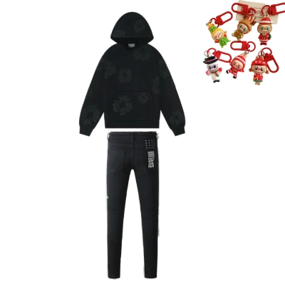 Denim Tears Cotton Wreath Hoodie Black Monochrome + Ksubi Jeans YZ 3004 01