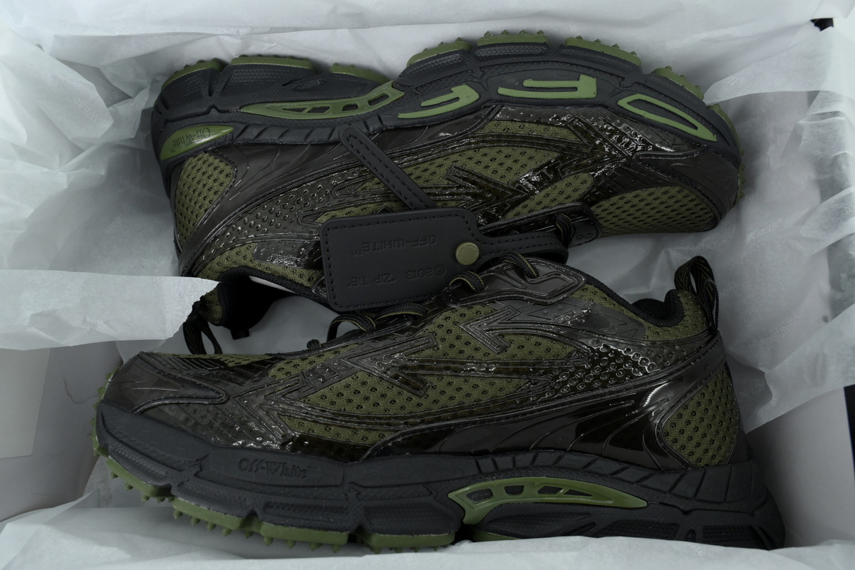 Off White Be Right Back Sneakers Dark Green OMIA295F25 FAB003 6310