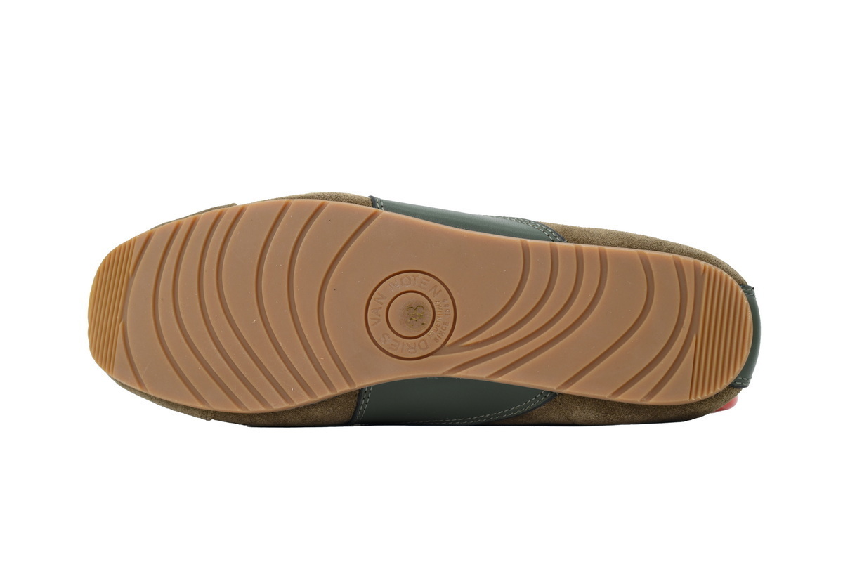 PK God Batch Dries Van Noten Suede Sneakers Curling Green Brown