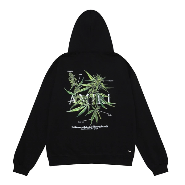 AMIRI Botanical Print Hoodie #9216 Black/White