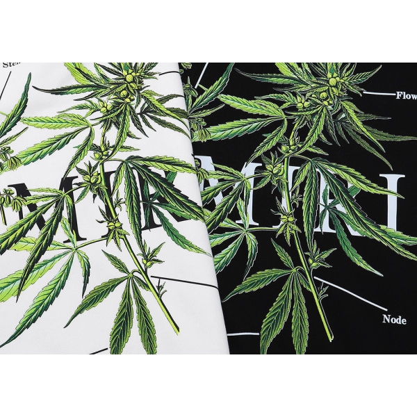 AMIRI Botanical Print Hoodie #9216 Black/White