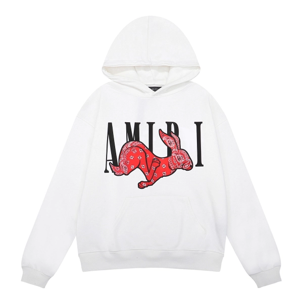 AMIRI Cny Rabbit Logo Hoodie #9261 Black/White