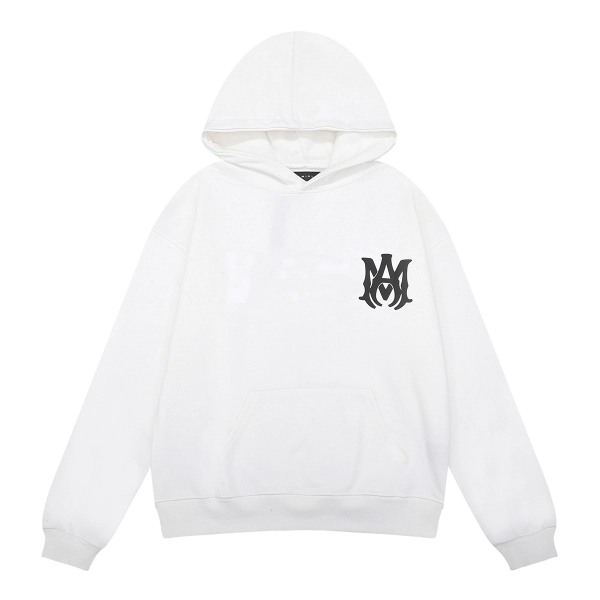AMIRI M.A. Logo Embroidered Hoodie #9220 Black/White