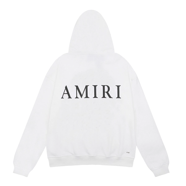 AMIRI M.A. Logo Embroidered Hoodie #9220 Black/White