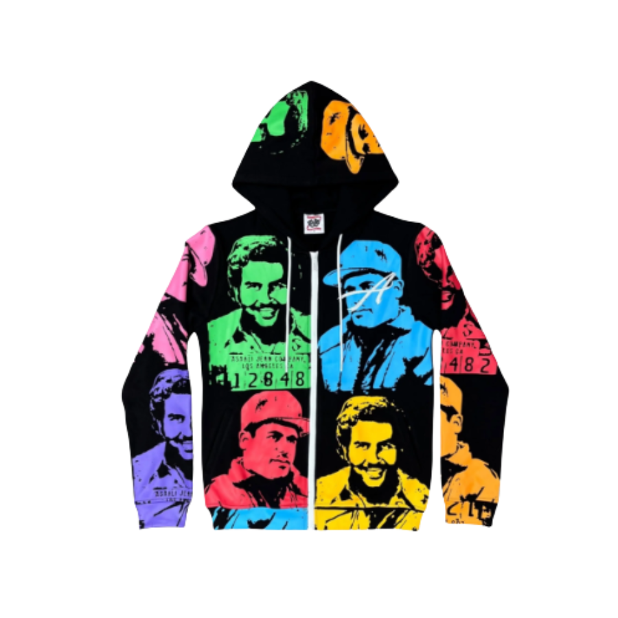 Asaali Hoodie Black With Colorful Patterns EG CSH15