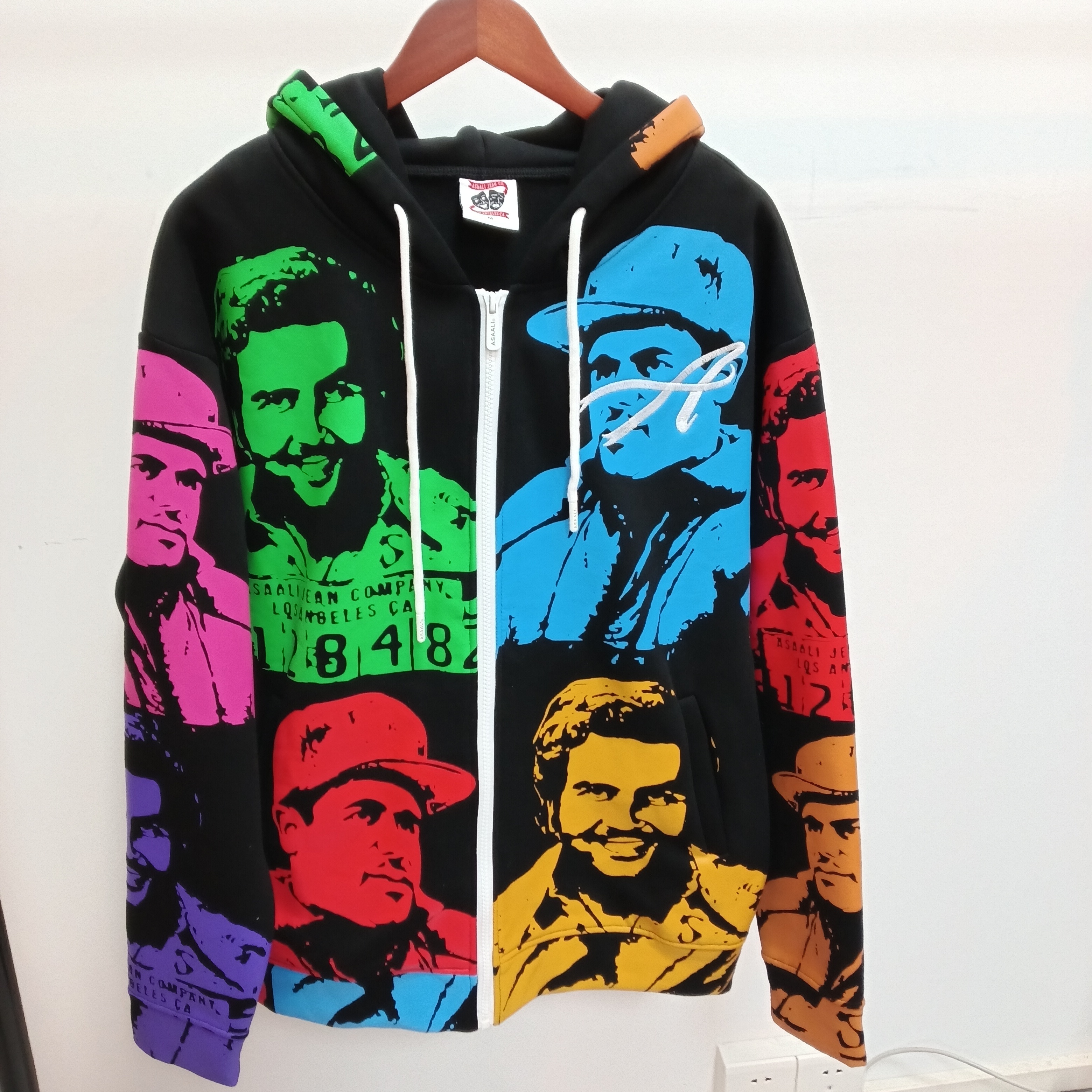 Asaali Hoodie Black With Colorful Patterns EG CSH15