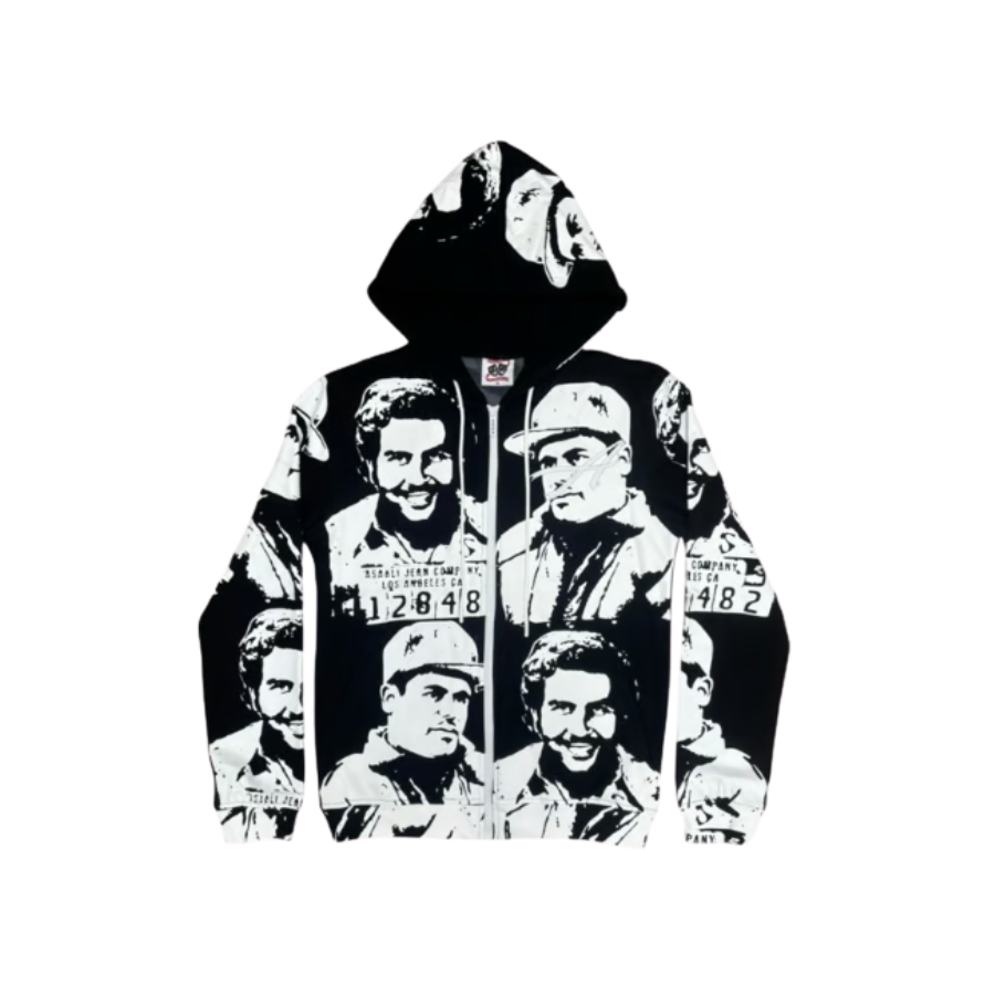 Asaali Hoodie Black With White Patterns EG CSH16