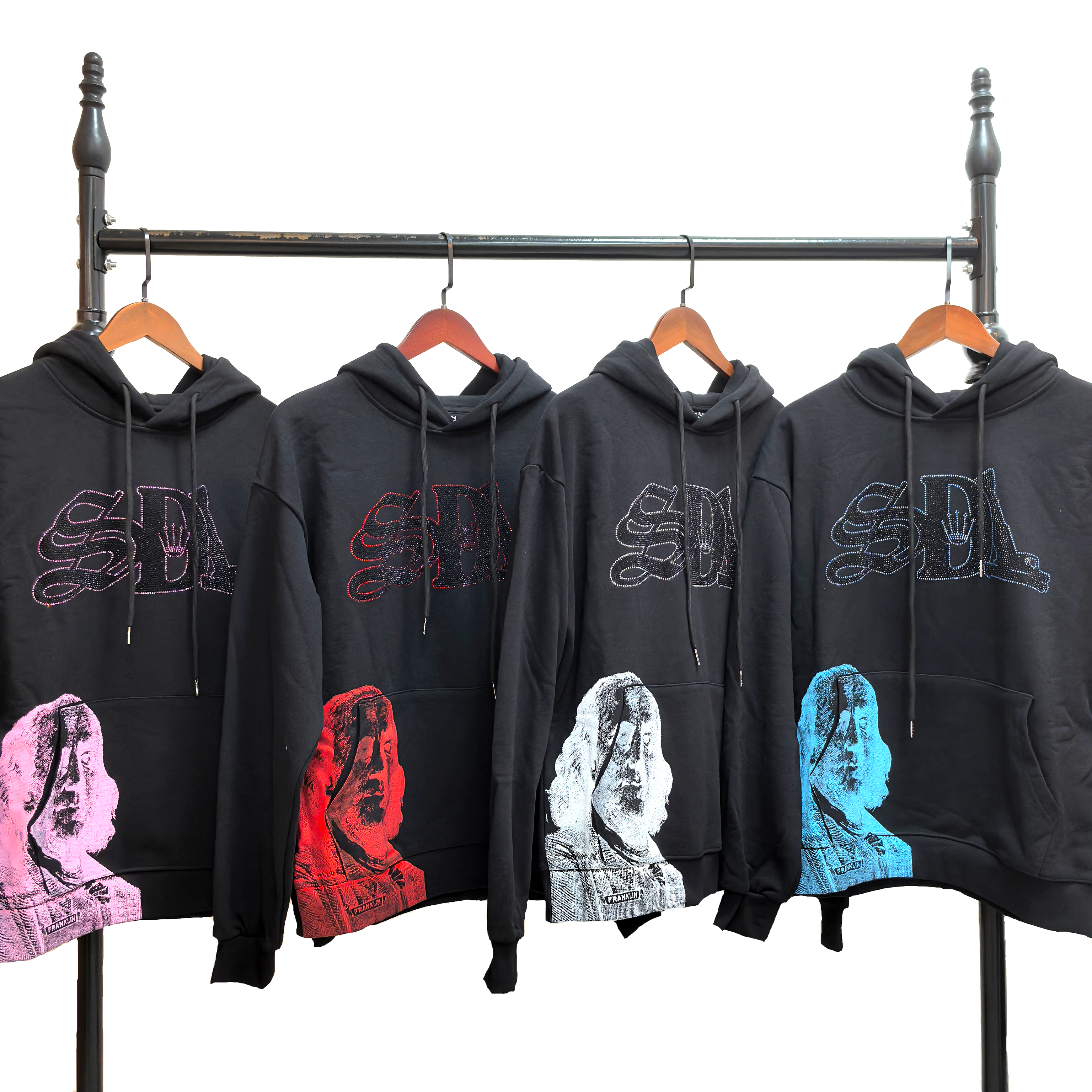 Sky Da Limit SDL Pink/ Red/ White/ Blue Rhinestone Hoodie EG SDH01