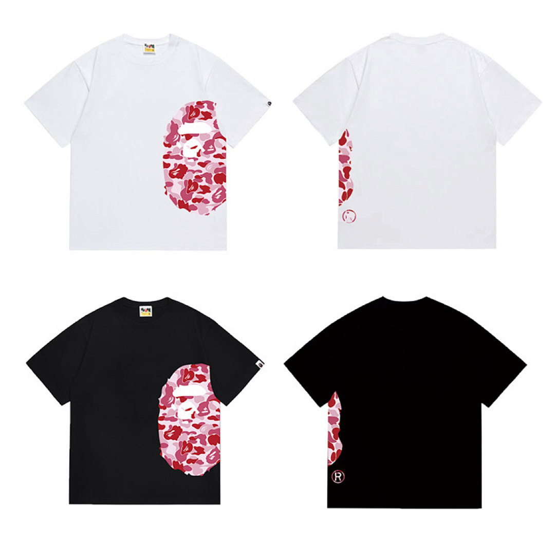 Bape T-Shirt Black/White/Gray/Khaki/Navy Blue EG 1311