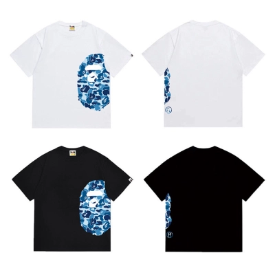Bape T-Shirt Black/White/Gray/Khaki/Navy Blue EG 1312 01
