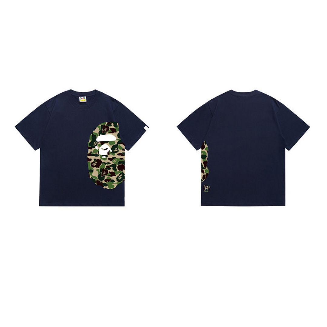 Bape T-Shirt Black/White/Gray/Khaki/Navy Blue EG 1313
