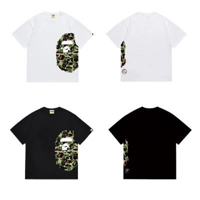 Bape T-Shirt Black/White/Gray/Khaki/Navy Blue EG 1313 01