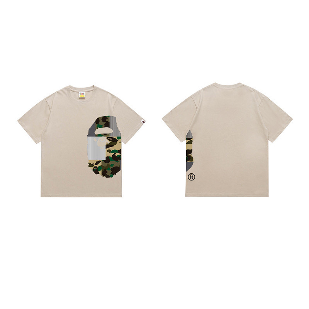 Bape T-Shirt Black/White/Gray/Khaki/Navy Blue EG 1314