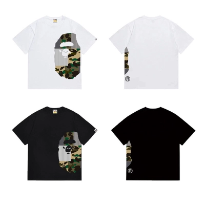 Bape T-Shirt Black/White/Gray/Khaki/Navy Blue EG 1314 01