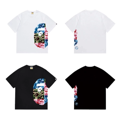 Bape T-Shirt Black/White/Gray/Khaki/Navy Blue EG 1315 01