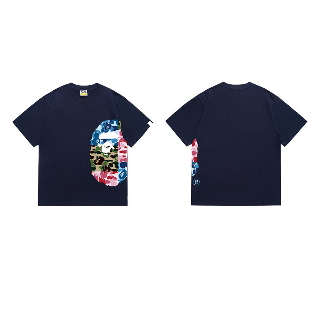 Bape T-Shirt Black/White/Gray/Khaki/Navy Blue EG 1315