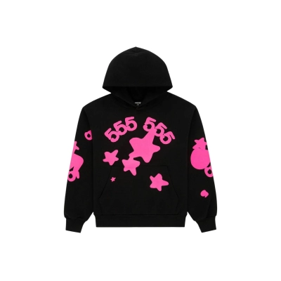 Sp5der Beluga Angel Number Hoodie Black EG 981 01