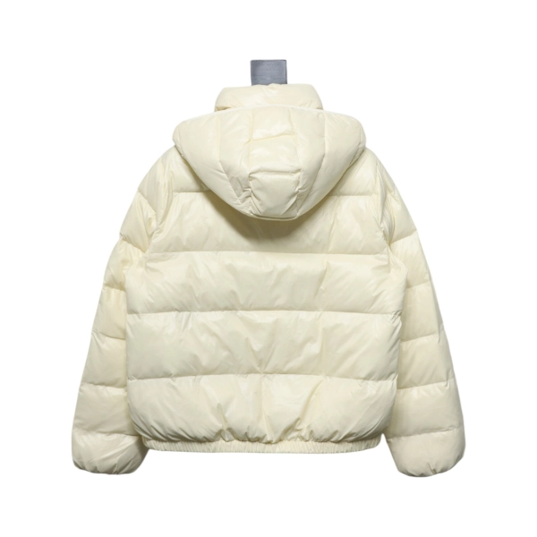 Moncler Andro Removable Hooded Short Down Jacket Creamy White