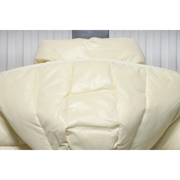 Moncler Andro Removable Hooded Short Down Jacket Creamy White