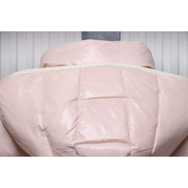 Moncler Andro Removable Hooded Short Down Jacket Light Pink