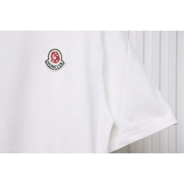 Moncler Enfant Logo Print Cotton T-shirt White
