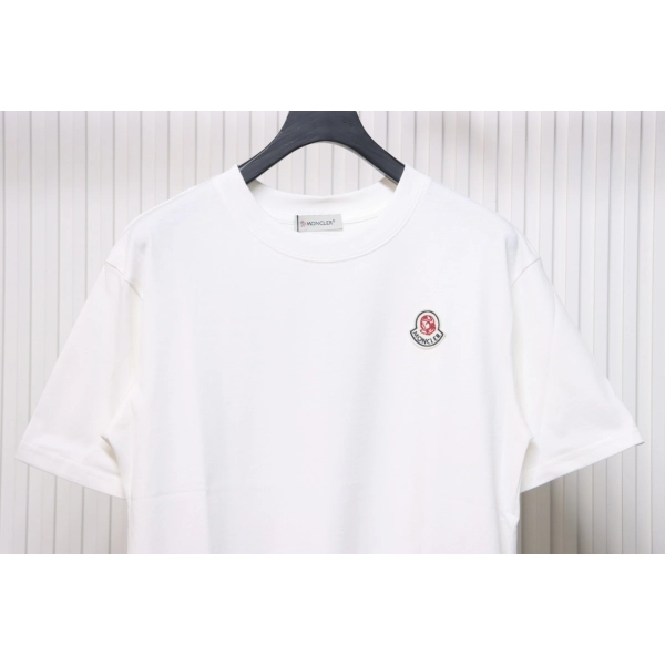 Moncler Enfant Logo Print Cotton T-shirt White
