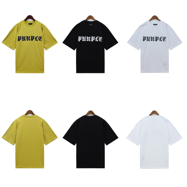 Purple Brand Gothic Wordmark T-Shirt #2392 White/Black/Turmeric