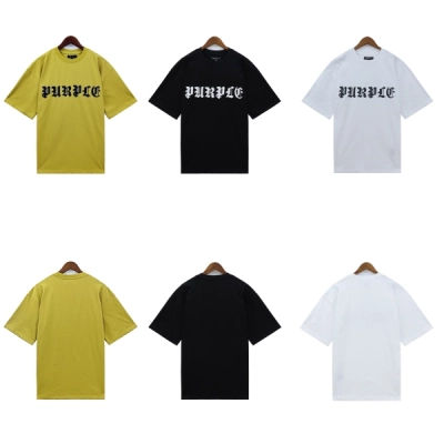 Purple Brand Gothic Wordmark T-Shirt #2392 White/Black/Turmeric 01