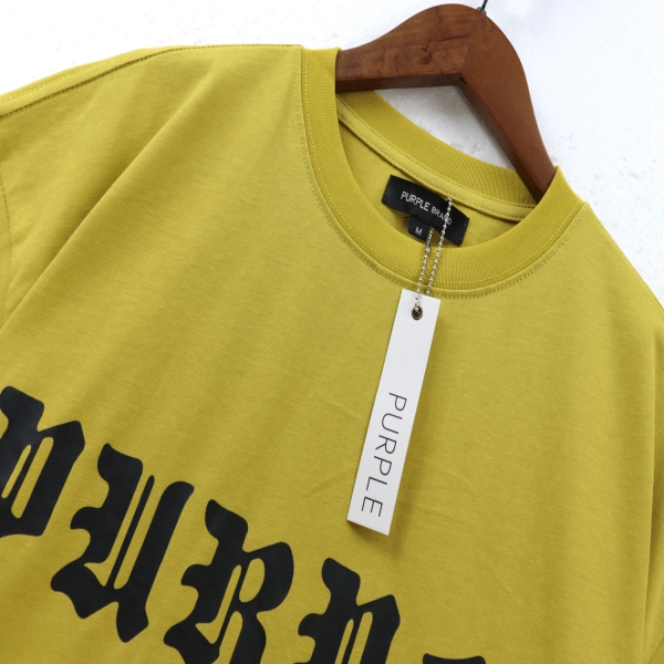 Purple Brand Gothic Wordmark T-Shirt #2392 White/Black/Turmeric