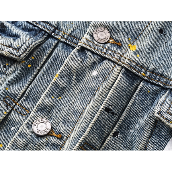 Purple Brand Personality Hotfix Rhinestone Casual Denim Jackets #6019
