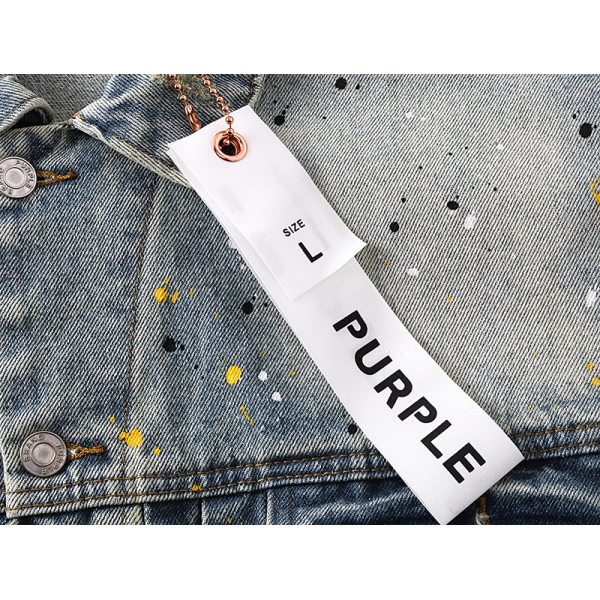 Purple Brand Personality Hotfix Rhinestone Casual Denim Jackets #6019