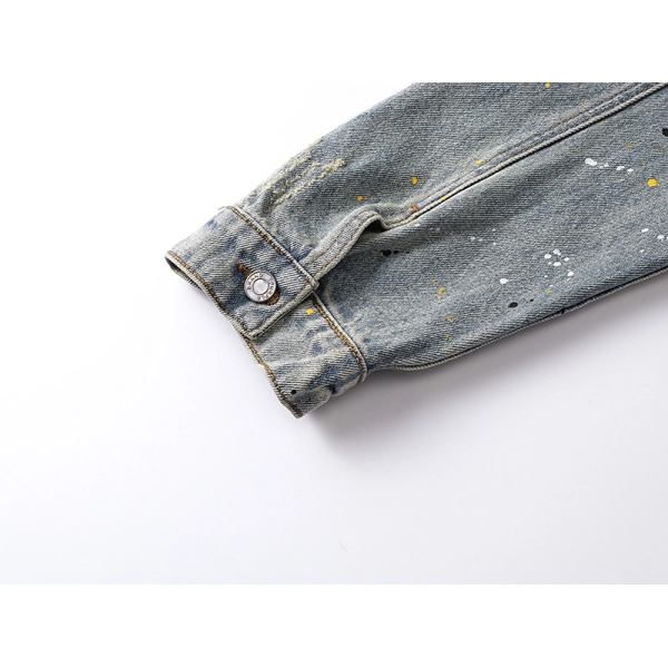 Purple Brand Personality Hotfix Rhinestone Casual Denim Jackets #6019