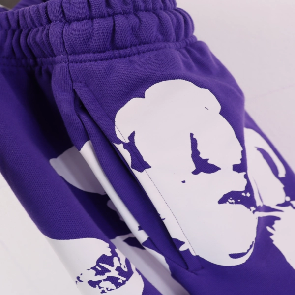 Denim Tears Big Cotton Wreath Shorts #8671 Black/Grey/Purple