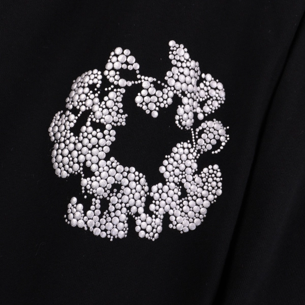 Denim Tears Cashmere Swarovski Cotton Wreath Zip Hoodie & Sweatpant Set #6030-8208 Black Silver