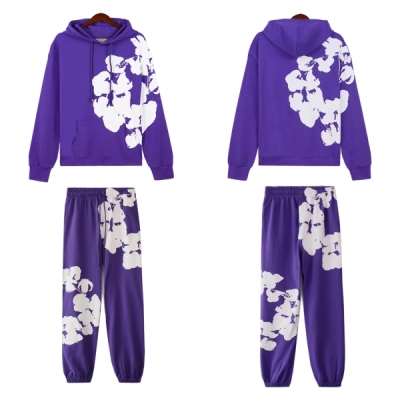 Denim Tears Big Cotton Wreath Hoodie & Sweatpant Set #5671-8215 Purple 01