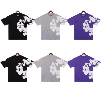 Denim Tears Big Cotton Wreath T-Shirt #2672 Black/Grey/Purple 01