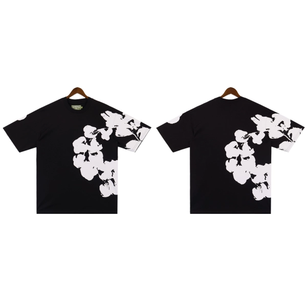 Denim Tears Big Cotton Wreath T-Shirt #2672 Black/Grey/Purple