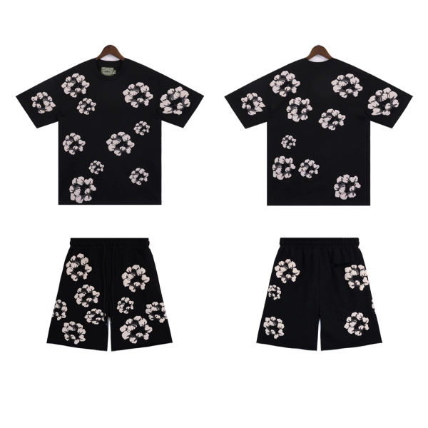 Denim Tears Cactus Tears Wreath Short Summer Coordinated Set DT2666#8658 Black/Blue/Red/Grey/Green/Pink