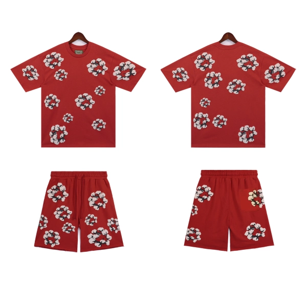 Denim Tears Cactus Tears Wreath Short Summer Coordinated Set DT2666#8658 Black/Blue/Red/Grey/Green/Pink