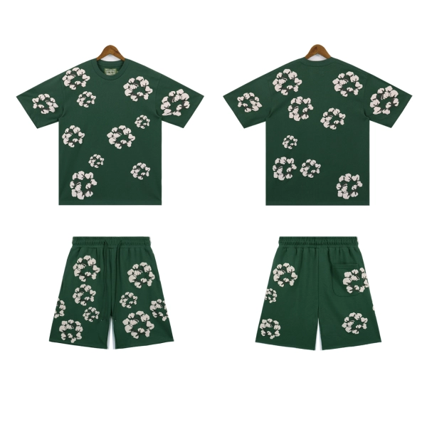 Denim Tears Cactus Tears Wreath Short Summer Coordinated Set DT2666#8658 Black/Blue/Red/Grey/Green/Pink