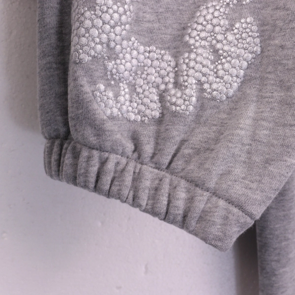 Denim Tears Cashmere Swarovski Cotton Wreath Zip Hoodie & Sweatpant Set #6030-8208 Gray