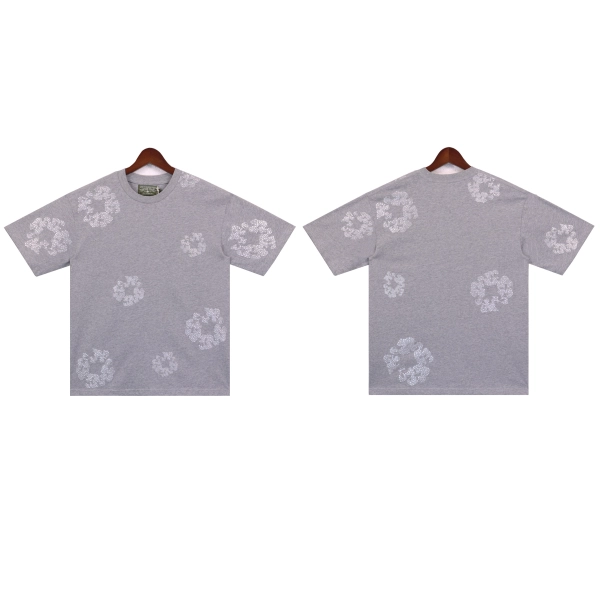 Denim Tears Glitter Patch Floral Print #2671 Black/Grey/Pink/Black Silver