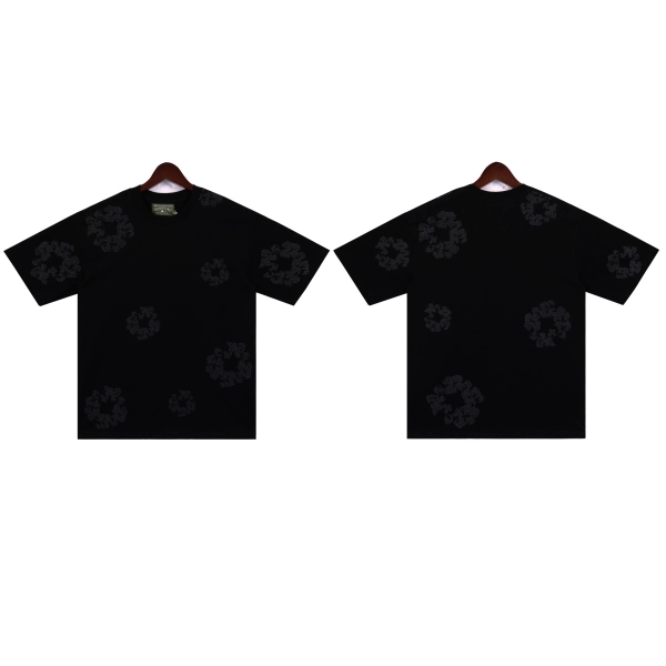 Denim Tears Glitter Patch Floral Print #2671 Black/Grey/Pink/Black Silver