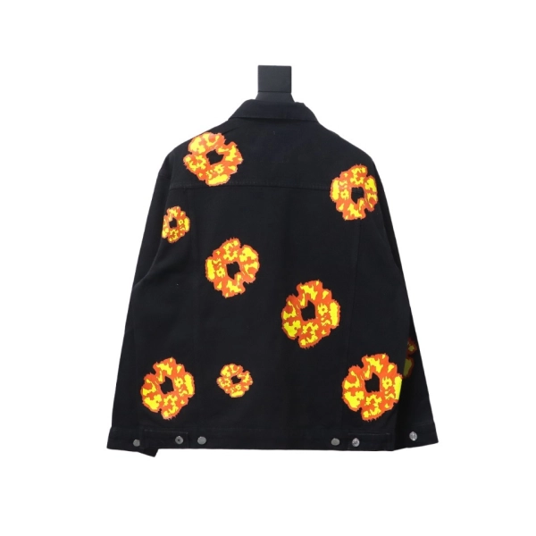 Denim Tears Washed Flame Denim Jacket Black